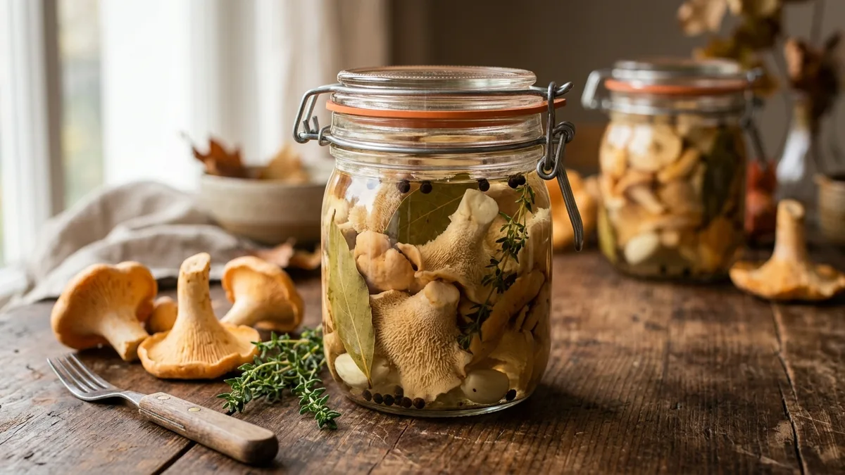 Bocal Le Parfait de pieds-de-mouton marinés au vinaigre avec laurier, thym et grains de poivre